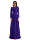 Elegant A-line Long Sleeves Lace Long Mother of The Bride Dresses