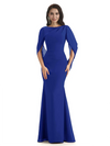 Casual Mermaid Chiffon Half Sleeves Long Mother of The Bride Dresses