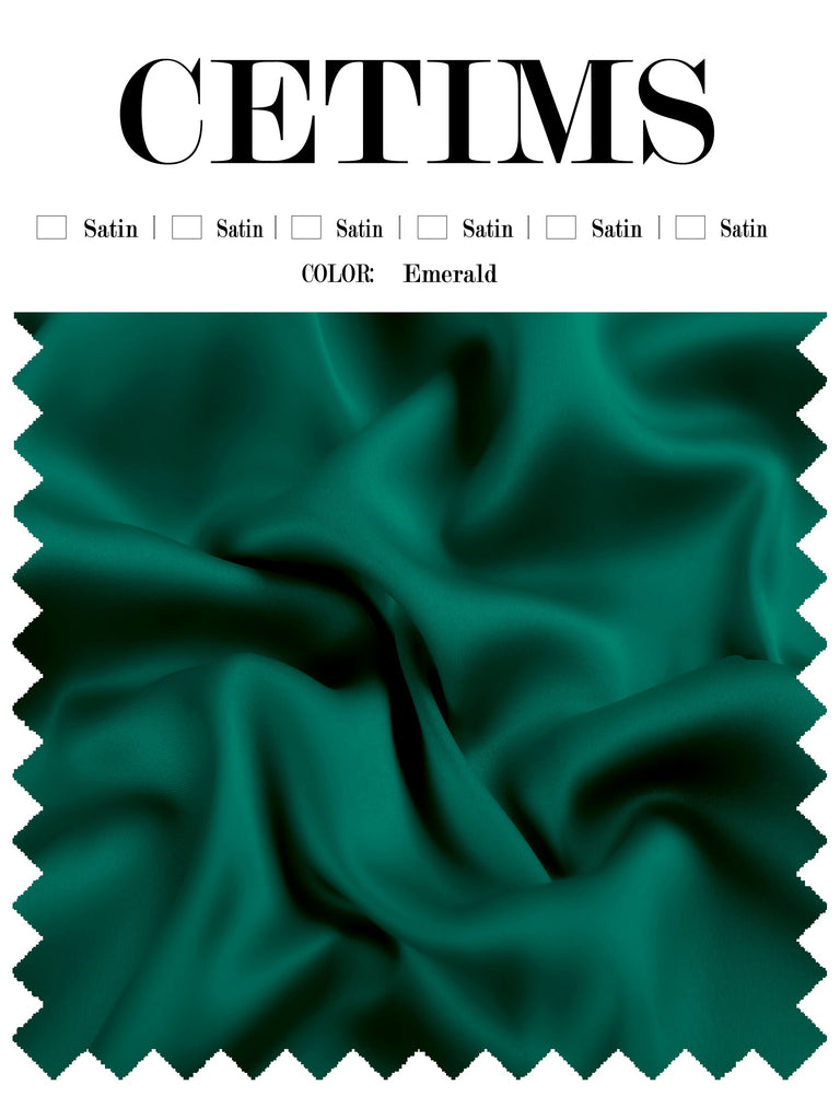 Soft Satin Fabric Swatch Emerald