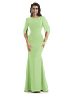 Casual Mermaid Chiffon Half Sleeves Long Mother of The Bride Dresses