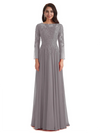 Elegant A-line Long Sleeves Lace Long Mother of The Bride Dresses