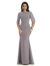 Casual Mermaid Chiffon Half Sleeves Long Mother of The Bride Dresses