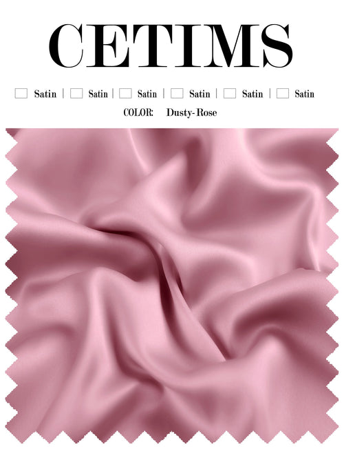 Soft Satin Fabric Swatch Dusty-Rose