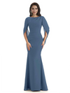 Casual Mermaid Chiffon Half Sleeves Long Mother of The Bride Dresses