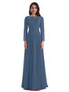Elegant A-line Long Sleeves Lace Long Mother of The Bride Dresses