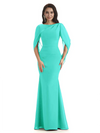 Casual Mermaid Chiffon Half Sleeves Long Mother of The Bride Dresses