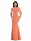 Casual Mermaid Chiffon Half Sleeves Long Mother of The Bride Dresses