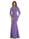 Casual Mermaid Chiffon Half Sleeves Long Mother of The Bride Dresses