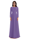 Elegant A-line Long Sleeves Lace Long Mother of The Bride Dresses