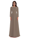 Elegant A-line Long Sleeves Lace Long Mother of The Bride Dresses