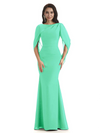 Casual Mermaid Chiffon Half Sleeves Long Mother of The Bride Dresses
