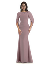 Casual Mermaid Chiffon Half Sleeves Long Mother of The Bride Dresses
