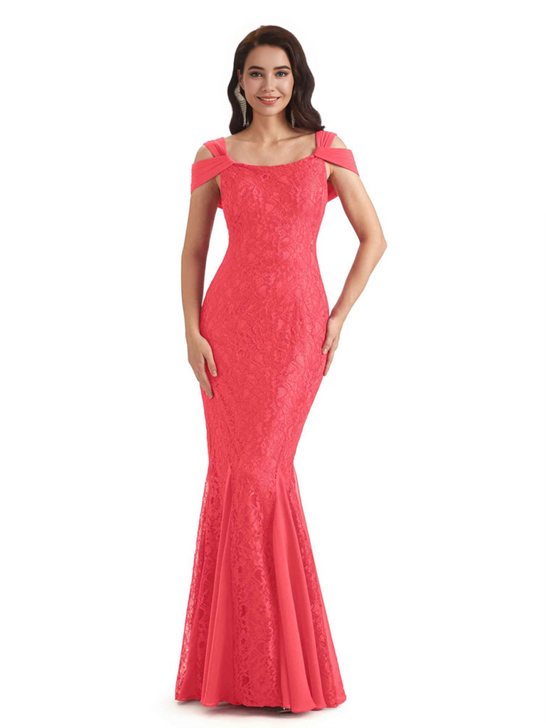 Sexy Lace Mermaid Cold Shoulder Mother of The Groom Dresses