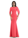 Casual Mermaid Chiffon Half Sleeves Long Mother of The Bride Dresses