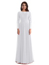 Elegant A-line Long Sleeves Lace Long Mother of The Bride Dresses