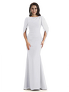 Casual Mermaid Chiffon Half Sleeves Long Mother of The Bride Dresses