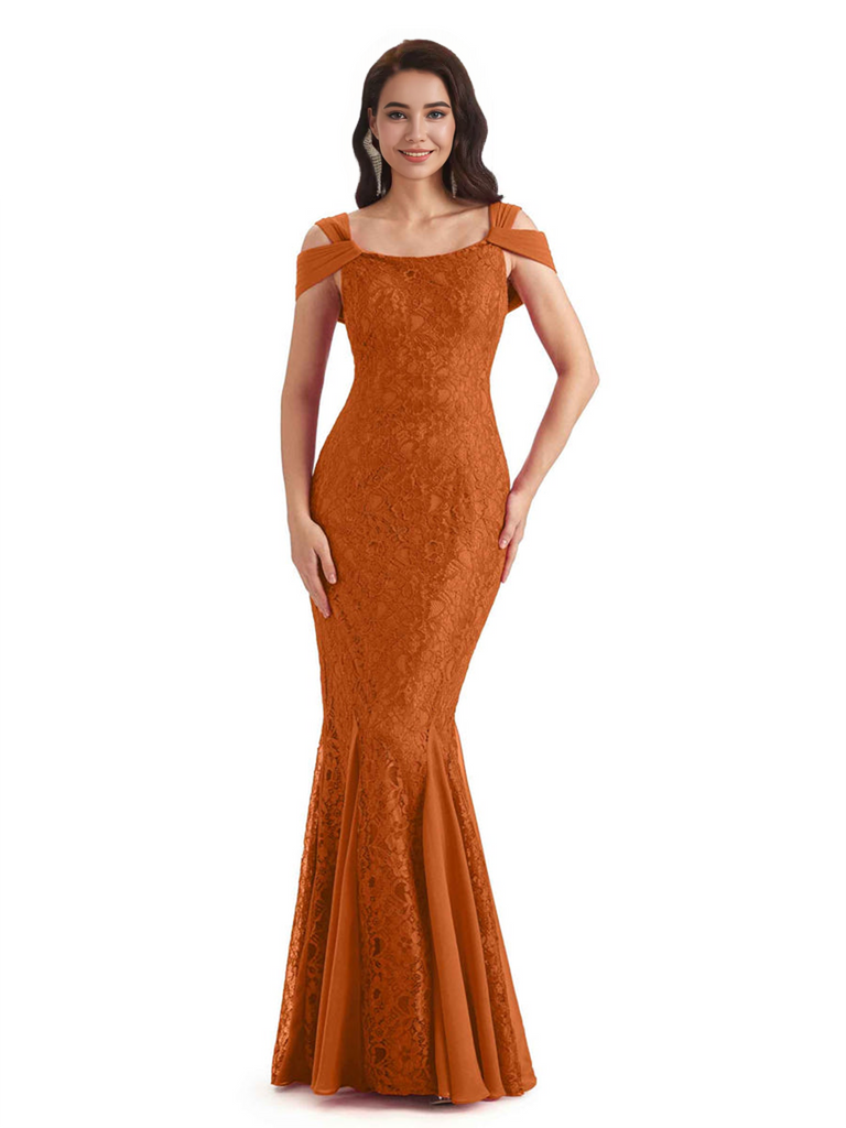 Sexy Lace Mermaid Cold Shoulder Mother of The Groom Dresses