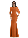 Casual Mermaid Chiffon Half Sleeves Long Mother of The Bride Dresses