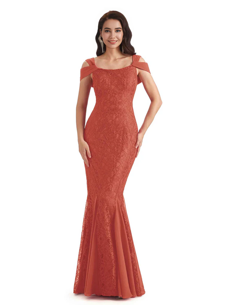 Sexy Lace Mermaid Cold Shoulder Mother of The Groom Dresses