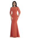 Casual Mermaid Chiffon Half Sleeves Long Mother of The Bride Dresses