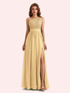 Elegant A-Line Chiffon One Shoulder Lace Long Mother of the Brides Dresses Online