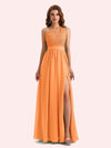 Elegant A-Line Chiffon One Shoulder Lace Long Mother of the Brides Dresses Online