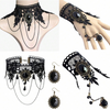 3PCS Halloween Costumes Jewelry for Women - Black Lace Choker Gothic Vampire Necklace Costume Jewelry