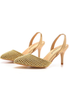 Pointed Toe Pearl Slingback High Heels For Women