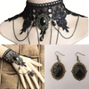 3PCS Halloween Costumes Jewelry for Women - Black Lace Choker Gothic Vampire Necklace Costume Jewelry