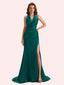 Sexy Open Back Halter Strap Side Slit Mermaid Soft Satin Long Matron of Honor Dress For Wedding