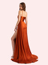 Sexy Mermaid One Shoulder Soft Satin Long Matron of Honor Dress For Wedding