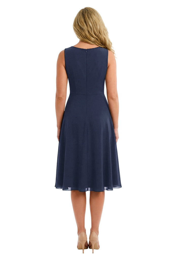 Elegant Jewel Knee-Length Short Chiffon A-Line Mother Of The Bride Dresses