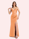 Sexy Sweetheart Side Slit Mermaid Soft Satin Long Matron of Honor Dress For Wedding