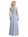 Elegant Chiffon Illusion Sleeveless A-Line Long Mother of The Bride Dresses