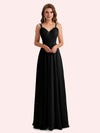 Elegant A-Line Chiffon Spaghetti Straps Long Mother of the Brides Dresses Online