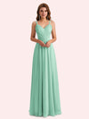 Elegant A-Line Chiffon Spaghetti Straps Long Mother of the Brides Dresses Online