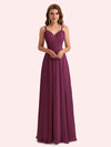 Elegant A-Line Chiffon Spaghetti Straps Long Mother of the Brides Dresses Online