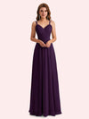 Elegant A-Line Chiffon Spaghetti Straps Long Mother of the Brides Dresses Online