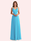 Elegant A-Line Chiffon Spaghetti Straps Long Mother of the Brides Dresses Online
