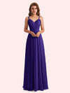 Elegant A-Line Chiffon Spaghetti Straps Long Mother of the Brides Dresses Online