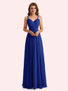 Elegant A-Line Chiffon Spaghetti Straps Long Mother of the Brides Dresses Online