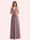 Elegant A-Line Chiffon Spaghetti Straps Long Mother of the Brides Dresses Online