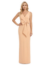 V-Neck Sheath Sleeveless Mother of The Bride Dress Crepe