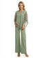 Fashion Chiffon Women Jumpsuit For Mother Of The Bride With Lace Jacket