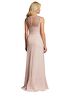Elegant Illusion Lace Beaded Satin Young Mermaid Mother of the Brides Dresses Side Slit
