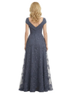 Elegant V-Neck Cap Sleeves Lace Chiffon A-line Mother of The Bride and Groom Dresses