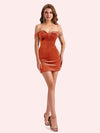 Sexy Off Shoulder Short Mermaid Velvet Bridesmaid Dresses Online