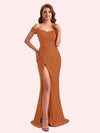 Sexy Off Shoulder Side Slit Stretch Jersey Long Mermaid Bridesmaid Dresses Online