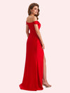 Sexy Off Shoulder Side Slit Stretch Jersey Long Mermaid Bridesmaid Dresses Online