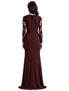 Elegant Mermaid V-neck Chiffon Long Sleeves Maxi Mother of the Brides Dresses